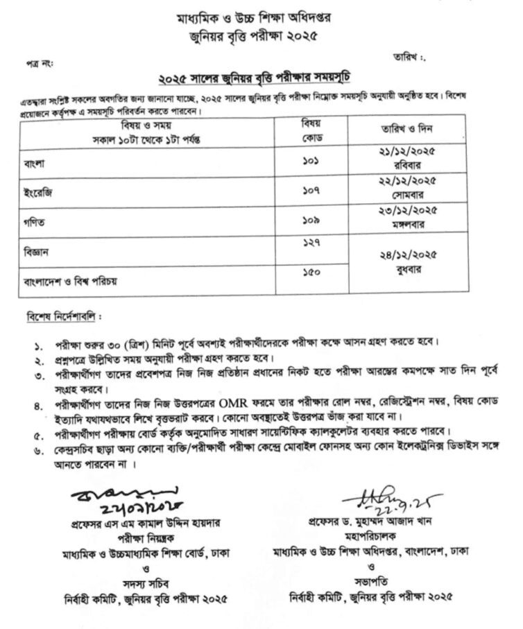 জুনিয়র বৃত্তি পরীক্ষার রুটিন প্রকাশ ২০২৫: দেখুন সম্পূর্ণ তথ্য এখানে 1 Screenshot 2025 09 23 192447
