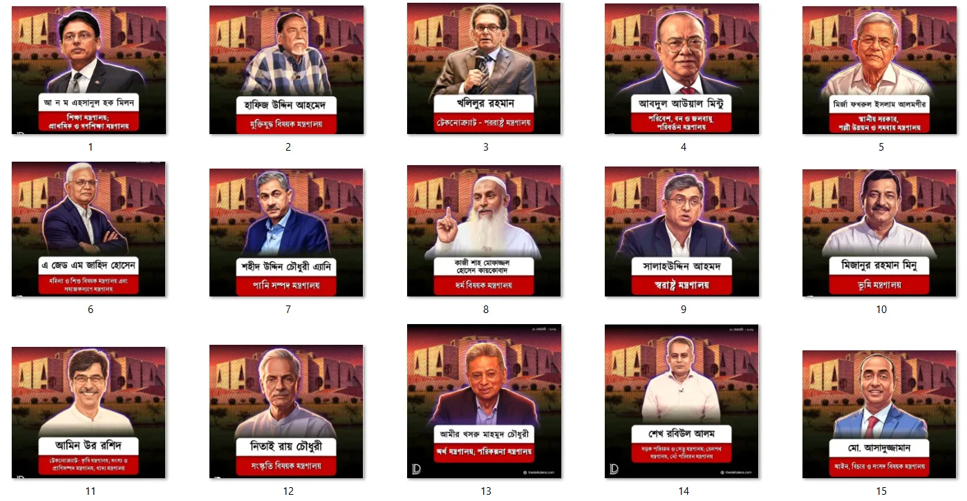 ২৫ জন পূর্ণ মন্ত্রীর দায়িত্ব বণ্টন ২০২৬: এক নজরে সম্পূর্ণ তালিকা ও মন্ত্রণালয় বিভাগ 1 1 7.png